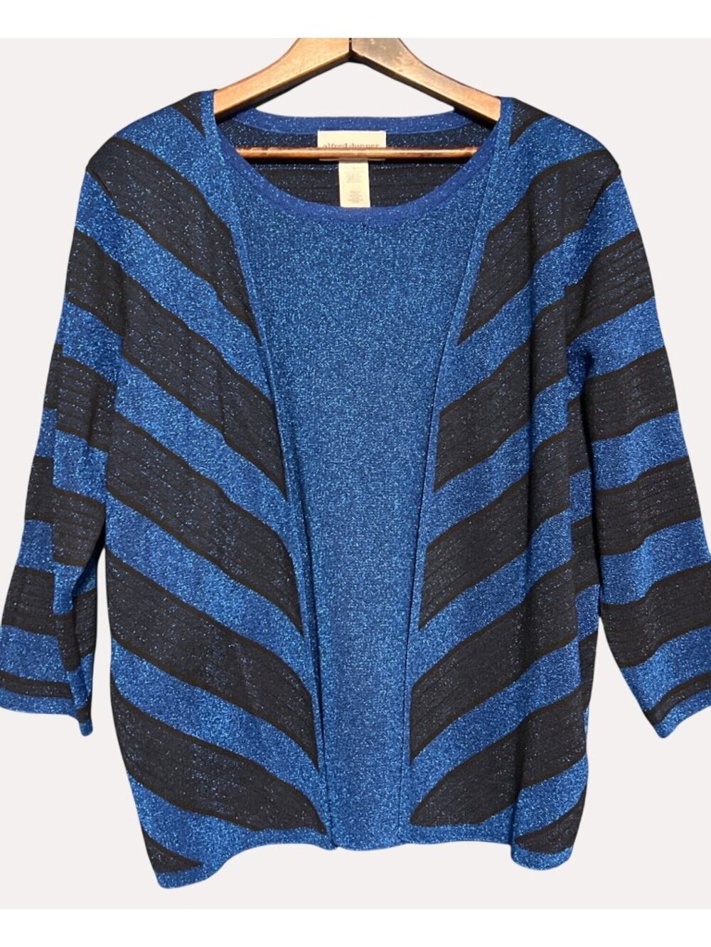 Alfred Dunner Metallic Cardigan Twin Set